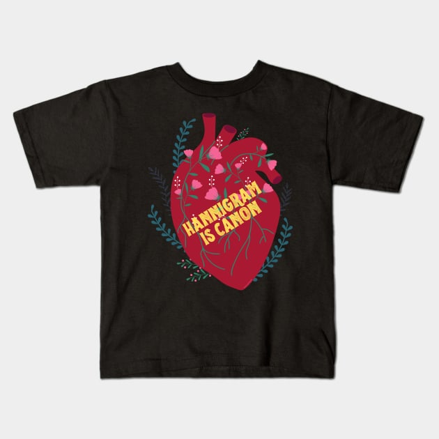 Hannigram is Canon Anatomical Heart and Flowers Kids T-Shirt by OrionLodubyal